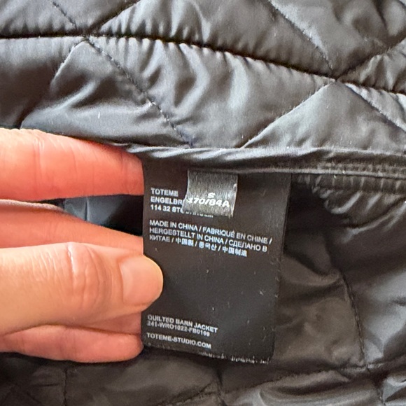 TOTEME Corduroy Trim Black Quilted Jacket / Small - Picture 9 of 11